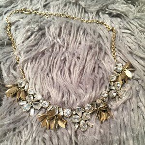 J-Crew Chunky Rhinestone and Gold Necklace